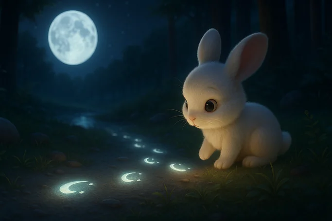 🐾 Huellas de luna - Un cuento relajante y sensorial que invita a seguir un rastro mágico entre susurros.